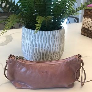Authentic Prune leather travel make-up bag